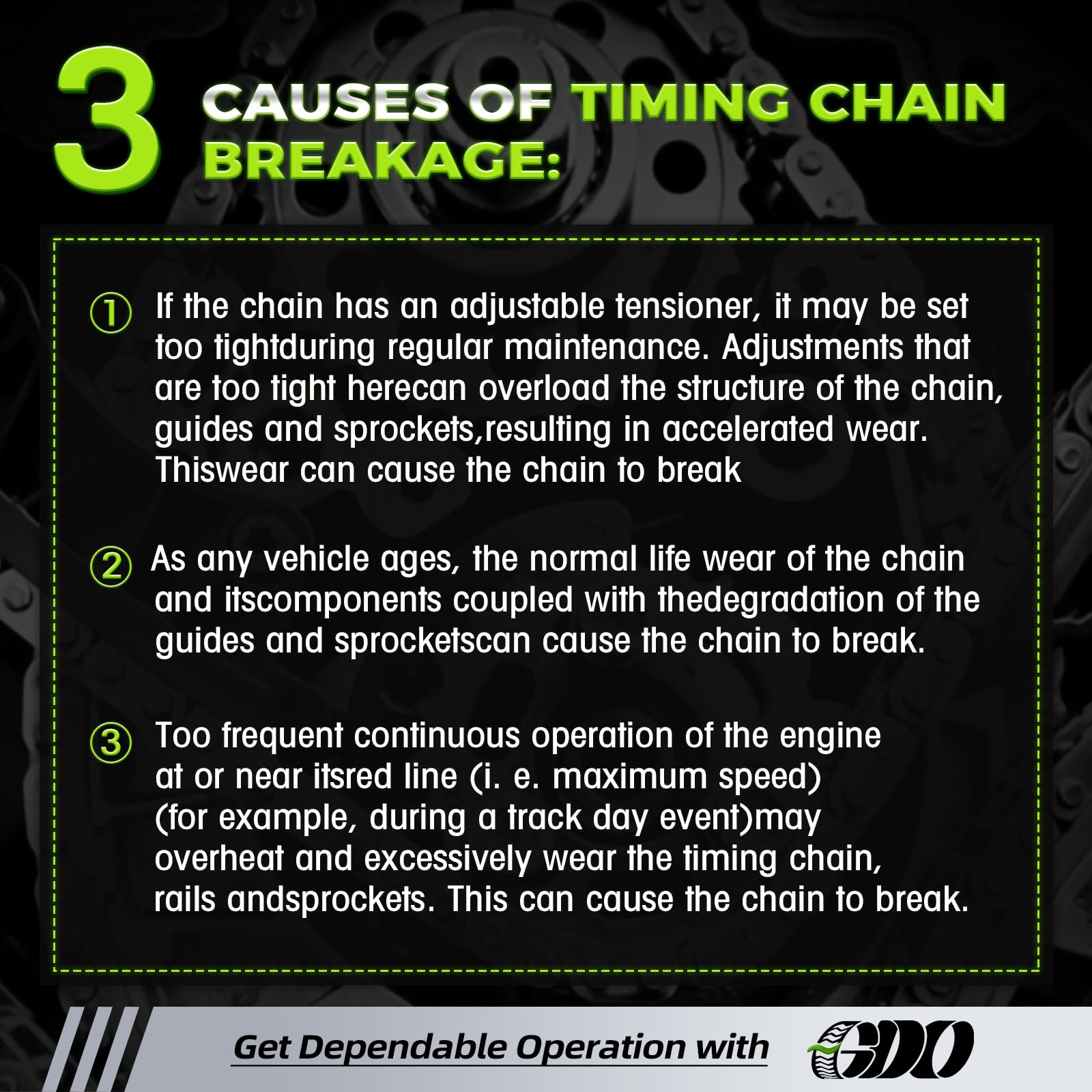 GDO 94201S timing chain kit contents for professional install
