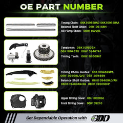 GDO EA888 oil pump chain section highlighting durable link for reliable oiling