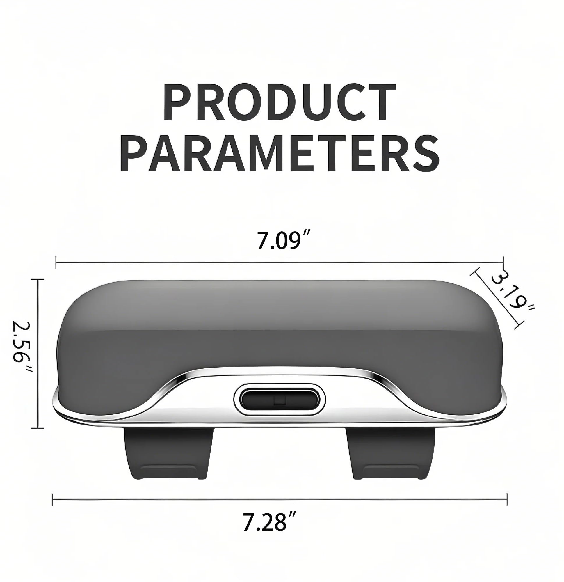 Sturdy ABS shell with refined gray finish