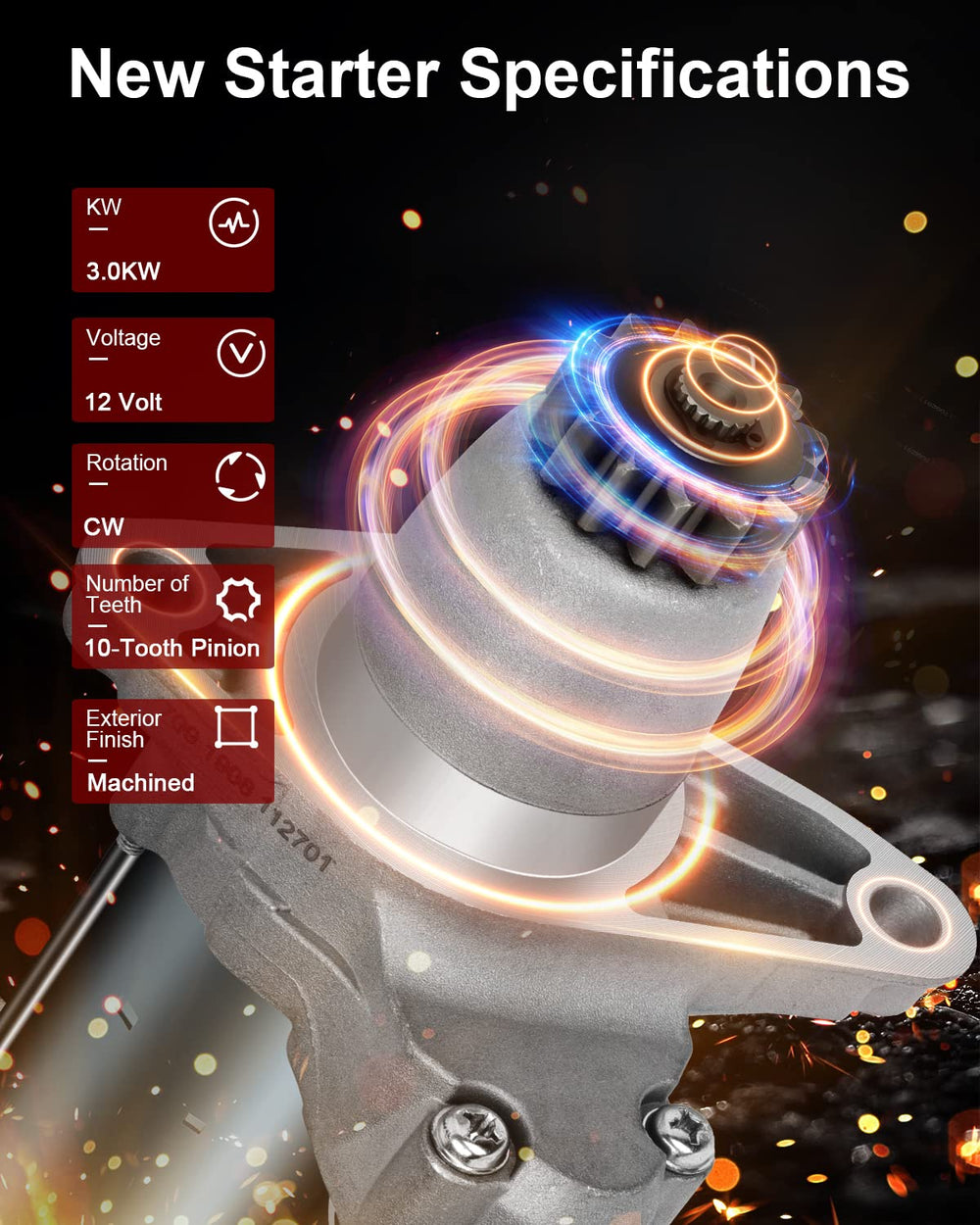 GDSMOTU starter on Toyota Camry 2.4L with easy mounting