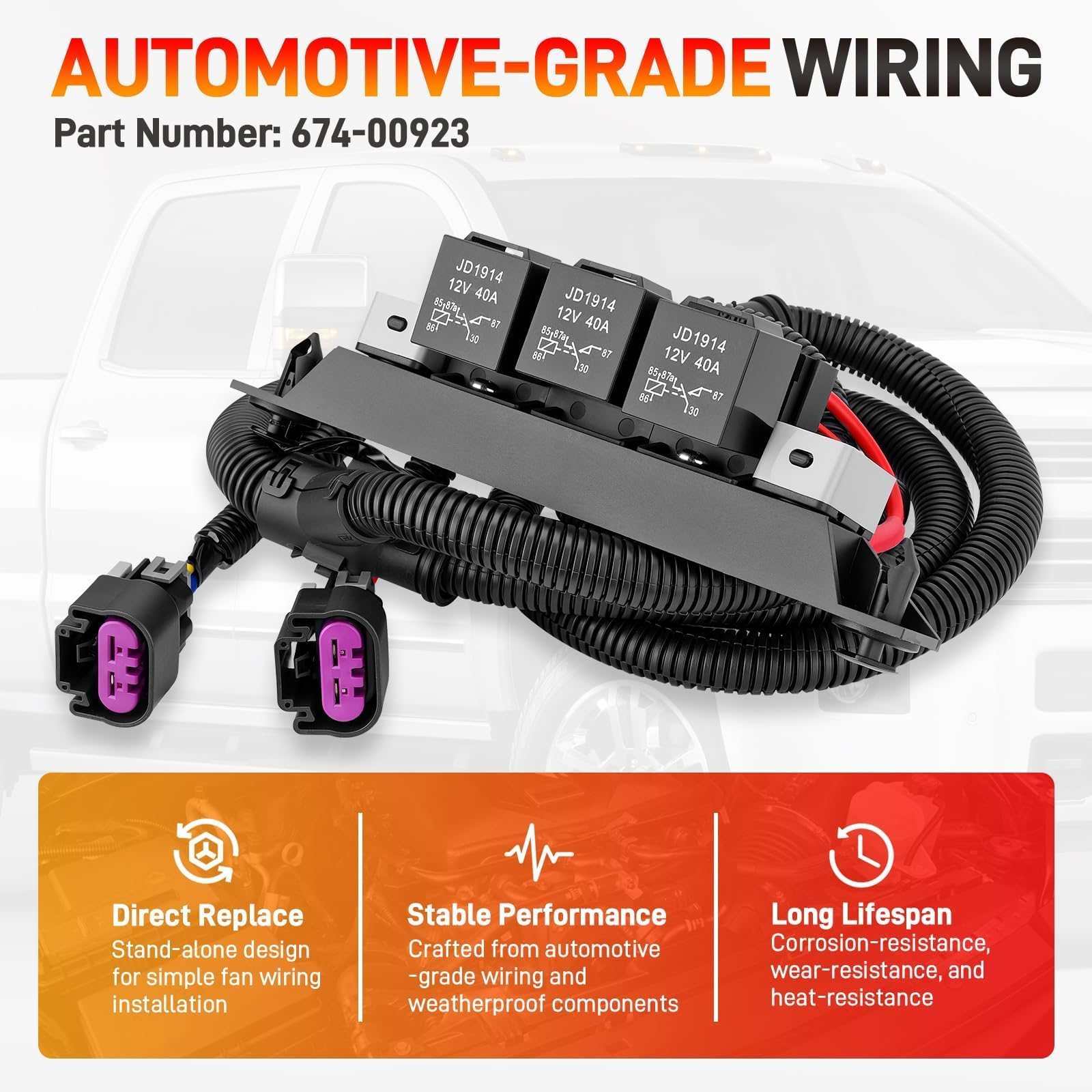 GDUKOP 674-00923 includes relay and fuse panel for reliability.