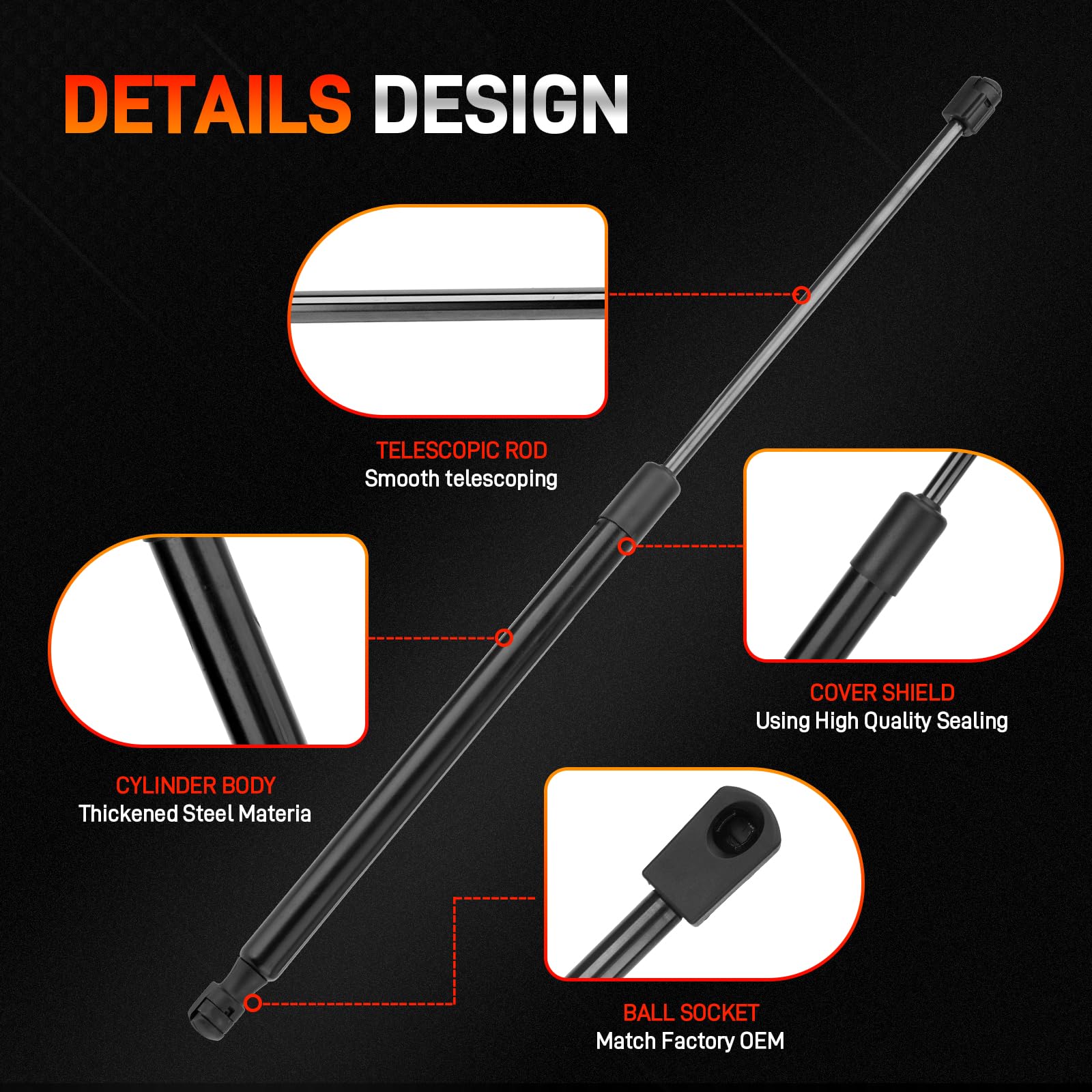 GDUKOP Cadillac Escalade rear lift support (2007-2011) for smooth glass lifting