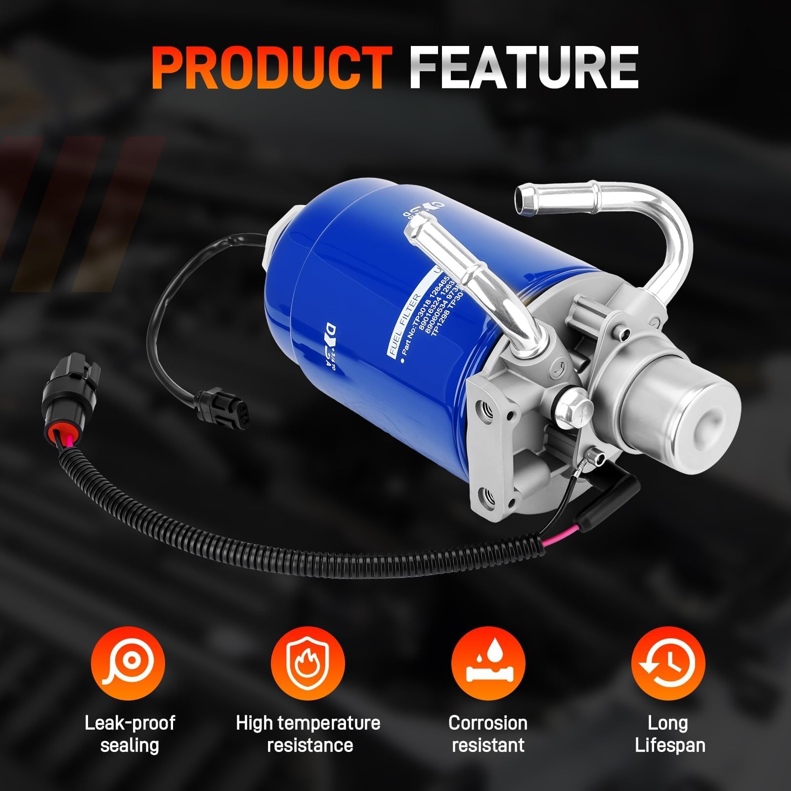 GDUKOP 5-micron filter media captures dust and water, protecting engine performance and fuel integrity.
