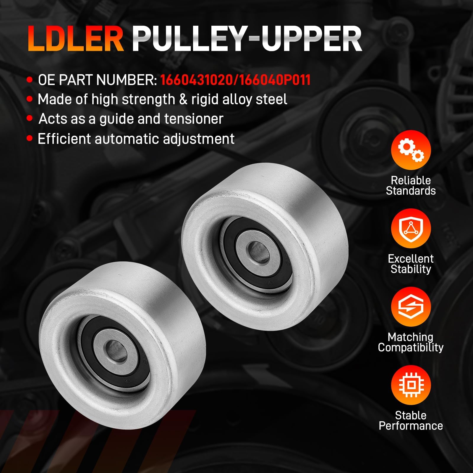 GDUKOP premium materials badge on tensioner, signaling long-lasting durability.