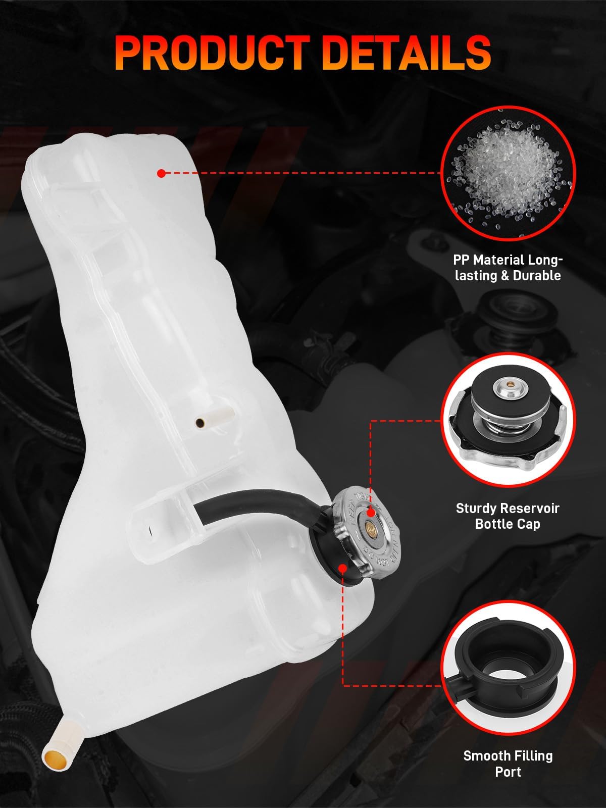 GDUKOP reservoir made from heat resistant plastic for long lasting cooling support