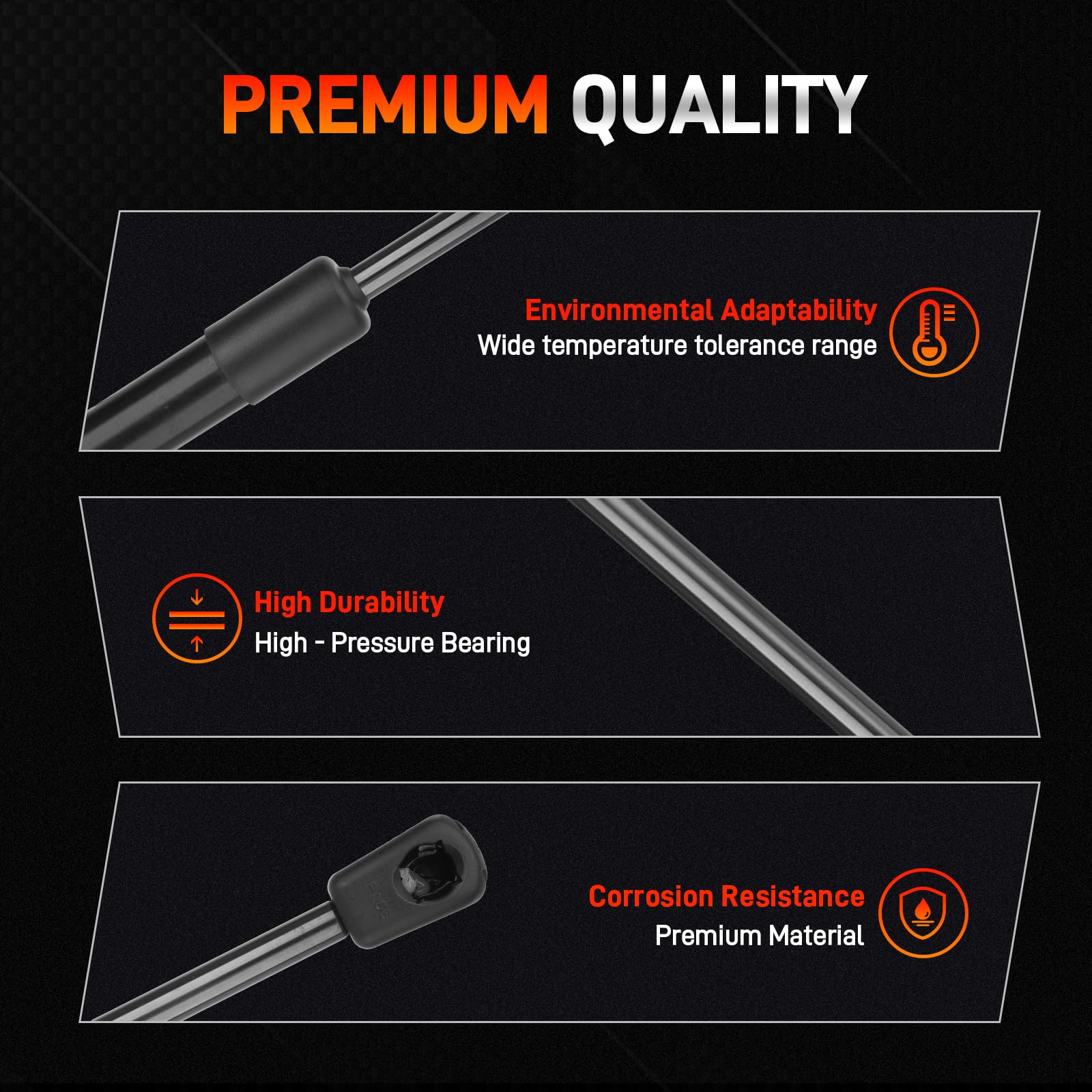 GDUKOP hood lift shocks for Dodge Ram 2500-3500 providing consistent support
