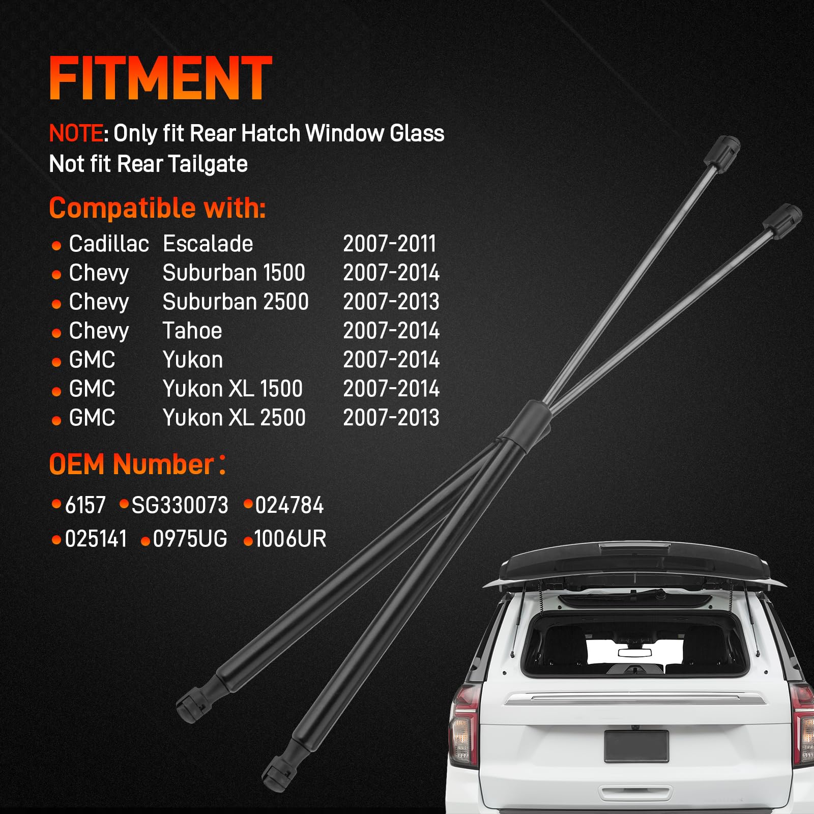 GDUKOP rear window lift support for Tahoe 2007-2014 with steady opening action