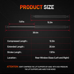 GDUKOP rear lift support for Yukon XL 1500-2500 enhances glass stability