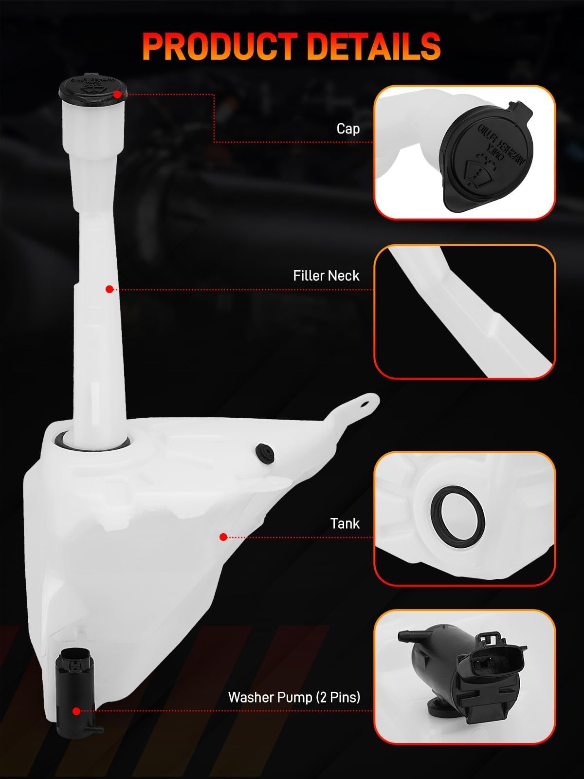 GDUKOP secure cap seals fluid and prevents spills.