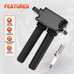 UF504 ignition coils arranged in engine bay for direct replacement.