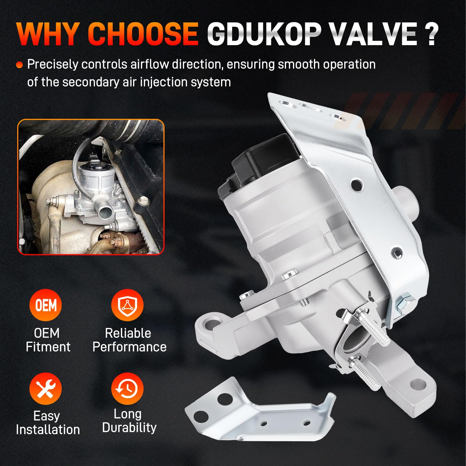 GDUKOP valve in engine bay during installation demo with bolt-on setup
