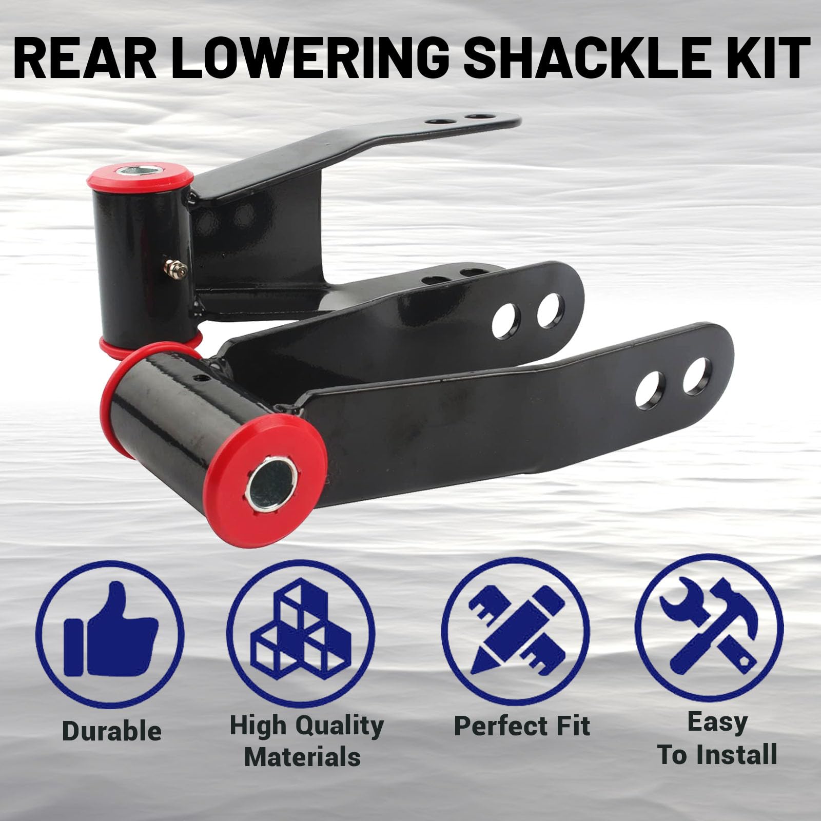 Gdydi 2inch rear drop shackle kit installed on truck demonstrates updated rear stance
