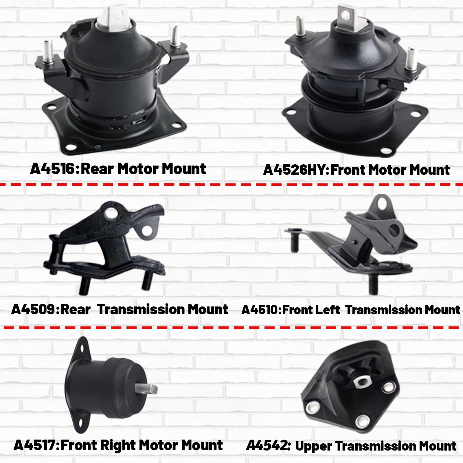 Gdydi transmission mount set for Accord 2003-2007 demonstrates stable mounting under load.