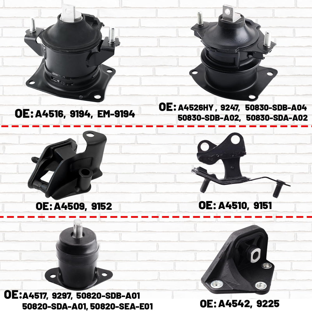 Gdydi 6-piece kit packaging image shows complete engine and transmission mounts.