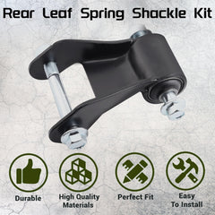 Gdydi rear leaf spring shackle kit side profile highlights compact, sturdy design.