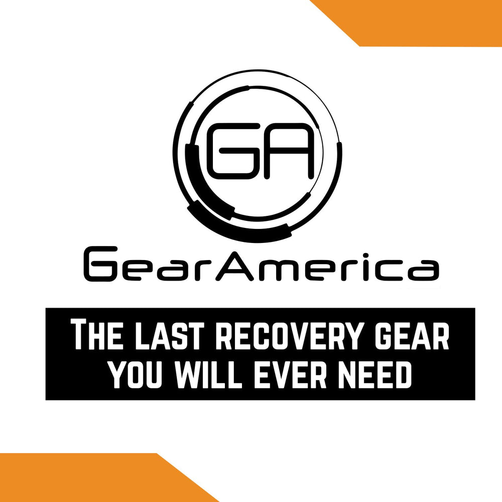 Black GearAmerica 2x2 hitch in use on a rugged trail vehicle.