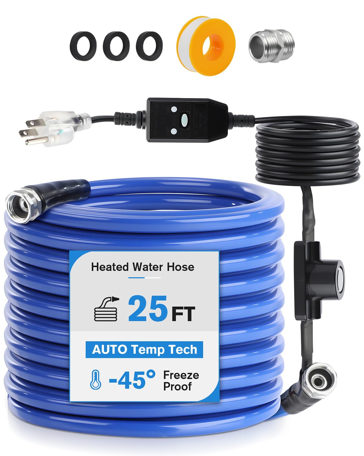 GEARBONE 25ft all-weather hose for year-round RV and home water supply.