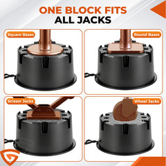 GEARBONE heavy-duty pads support up to 40,000 lbs with durable, crack-resistant design