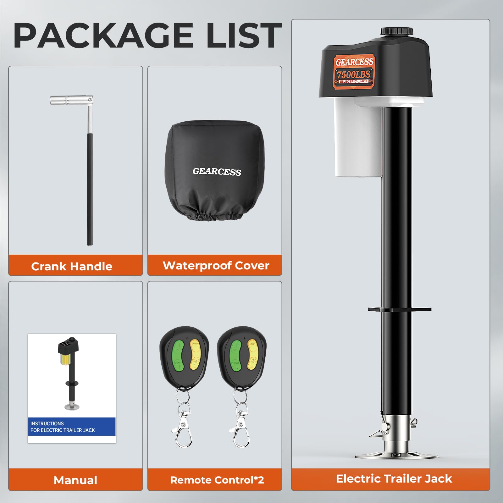GEARCESS remote control range up to 30 meters for flexible positioning.