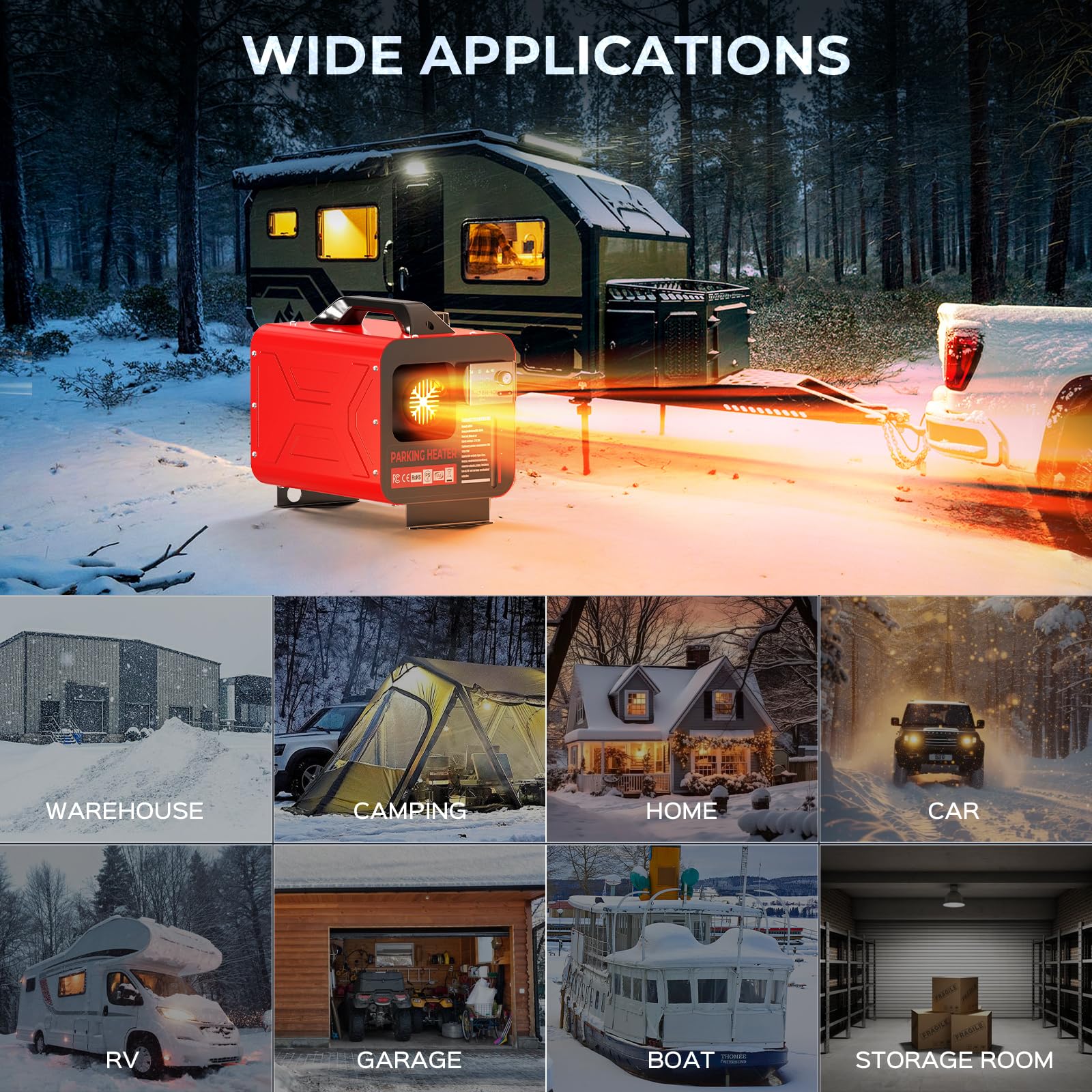GEARLASSO Diesel Heater low-noise operation for peaceful spaces