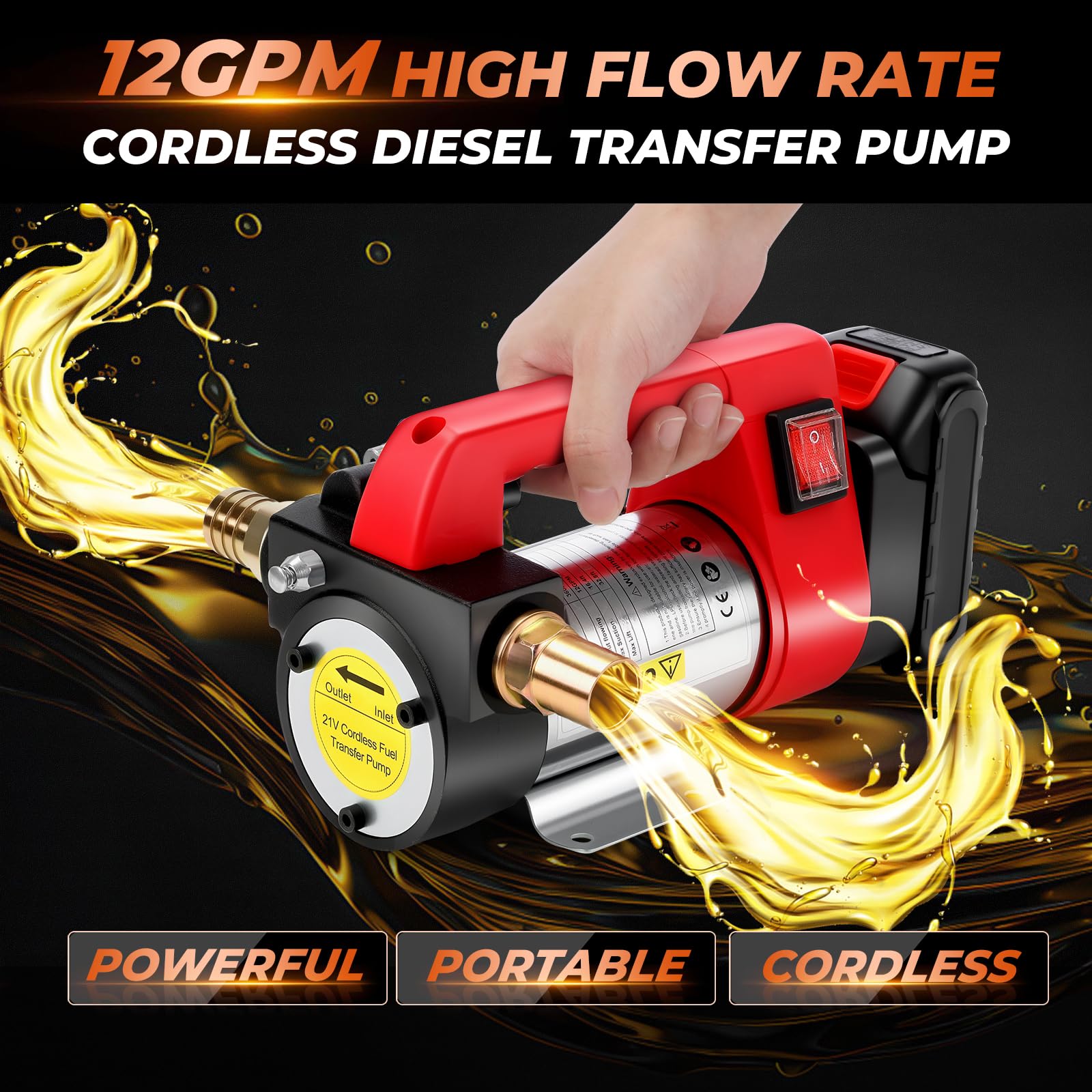 GEARLASSO cordless diesel transfer kit with compact setup