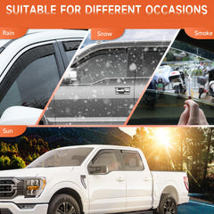GEARMEISTER rain guard close-up shows durable acrylic material resisting wear.