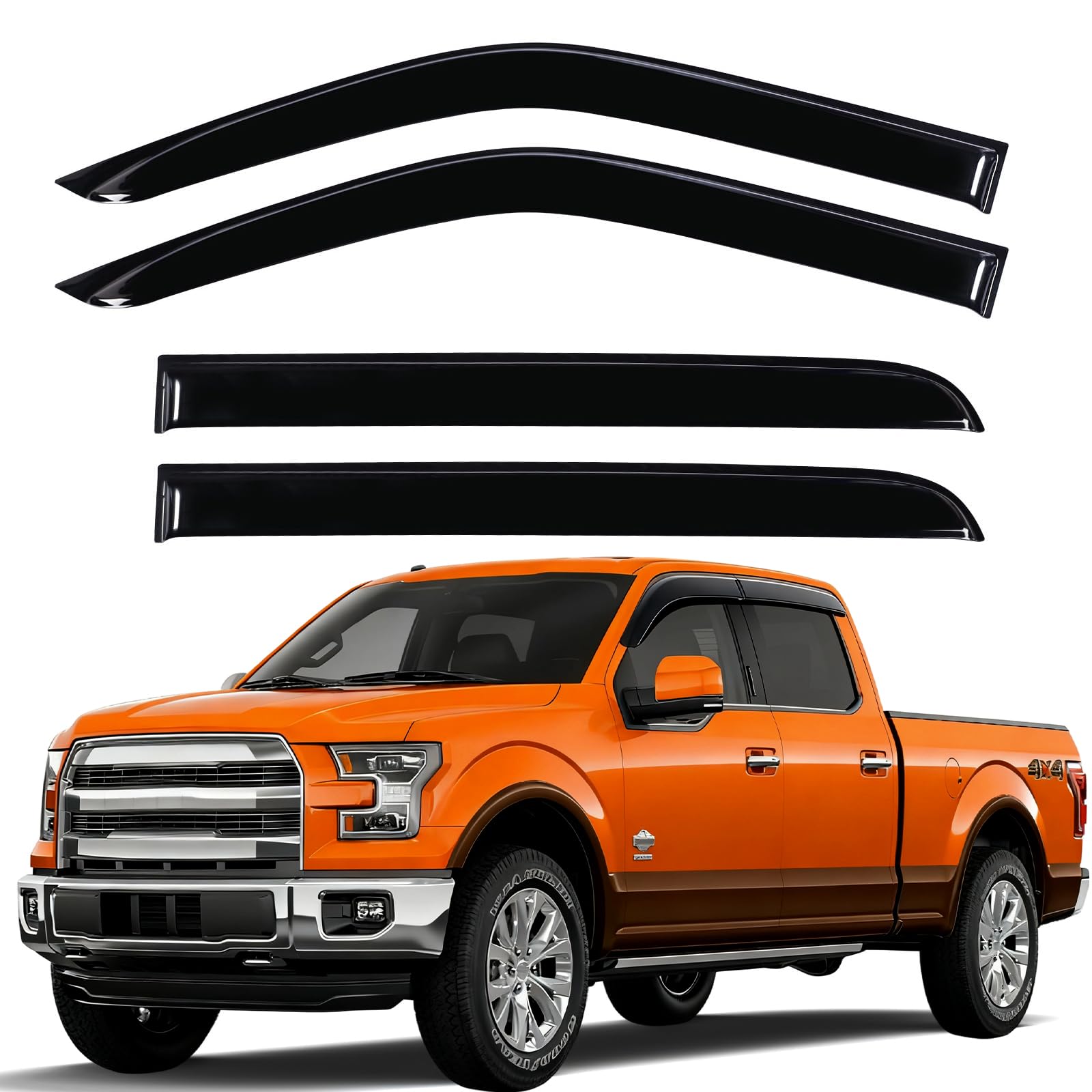 GEARMEISTER window deflectors for F-150 Raptor SuperCrew provide ventilation with reduced wind noise