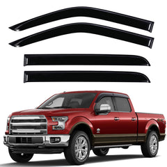 GEARMEISTER rain guards on Ford F-150 SuperCrew improve airflow while keeping rain out