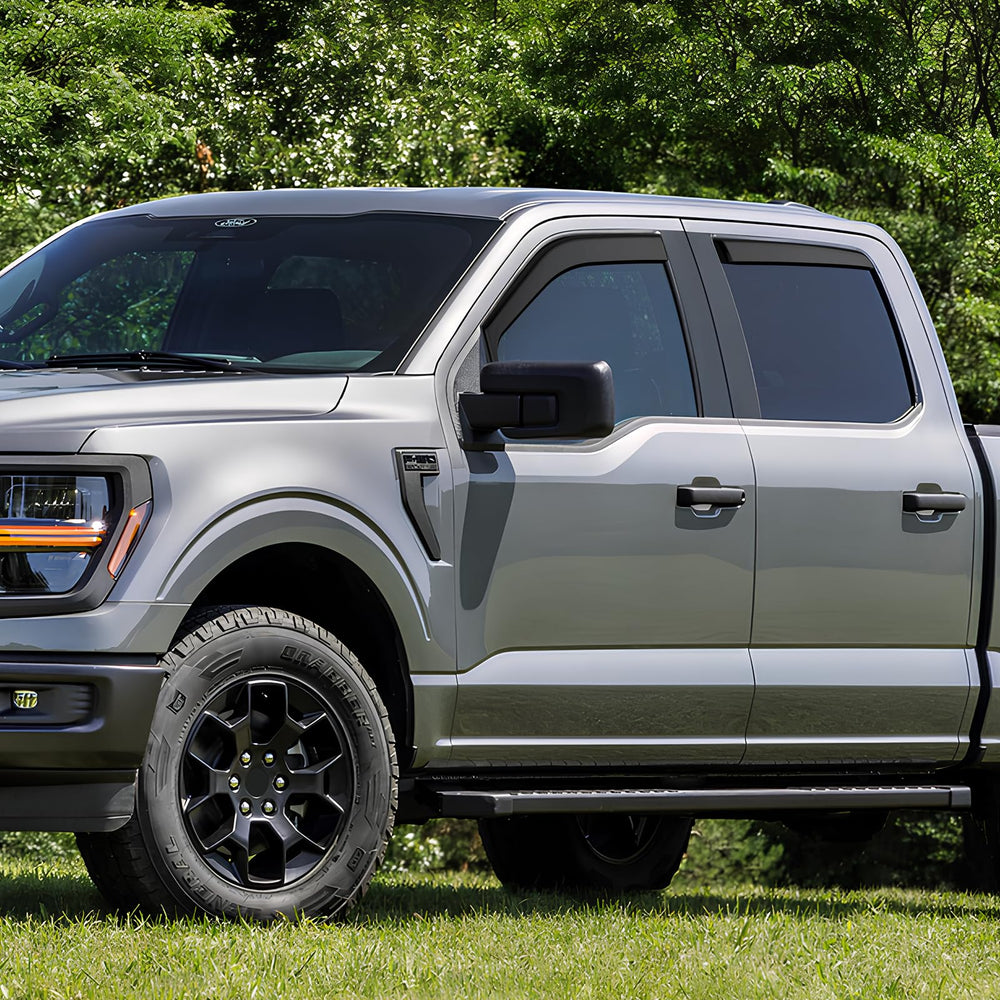 GEARMEISTER weather-resistant rain guards for F-150 2025 model withstand harsh conditions.