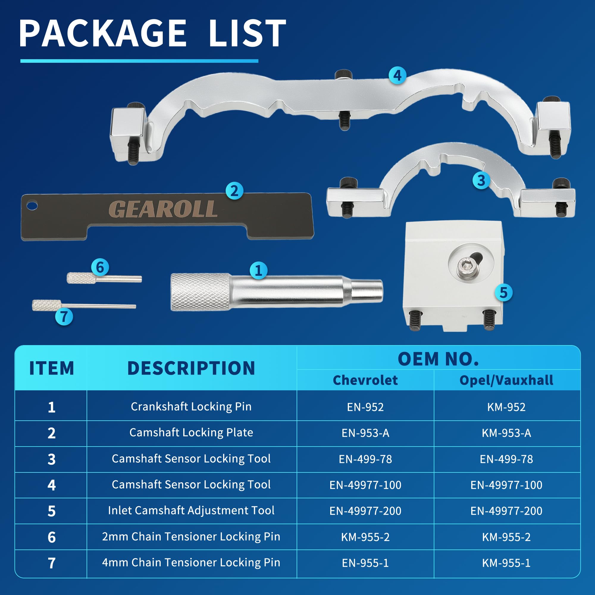 GEAROLL camshaft holding tool secures cams for safe removal of timing components