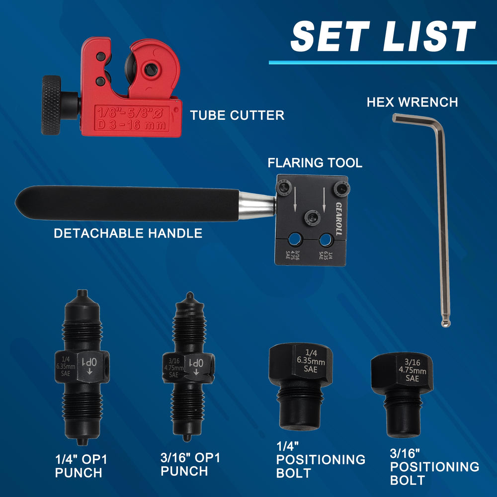 GEAROLL complete kit in blow-molded case for portable use