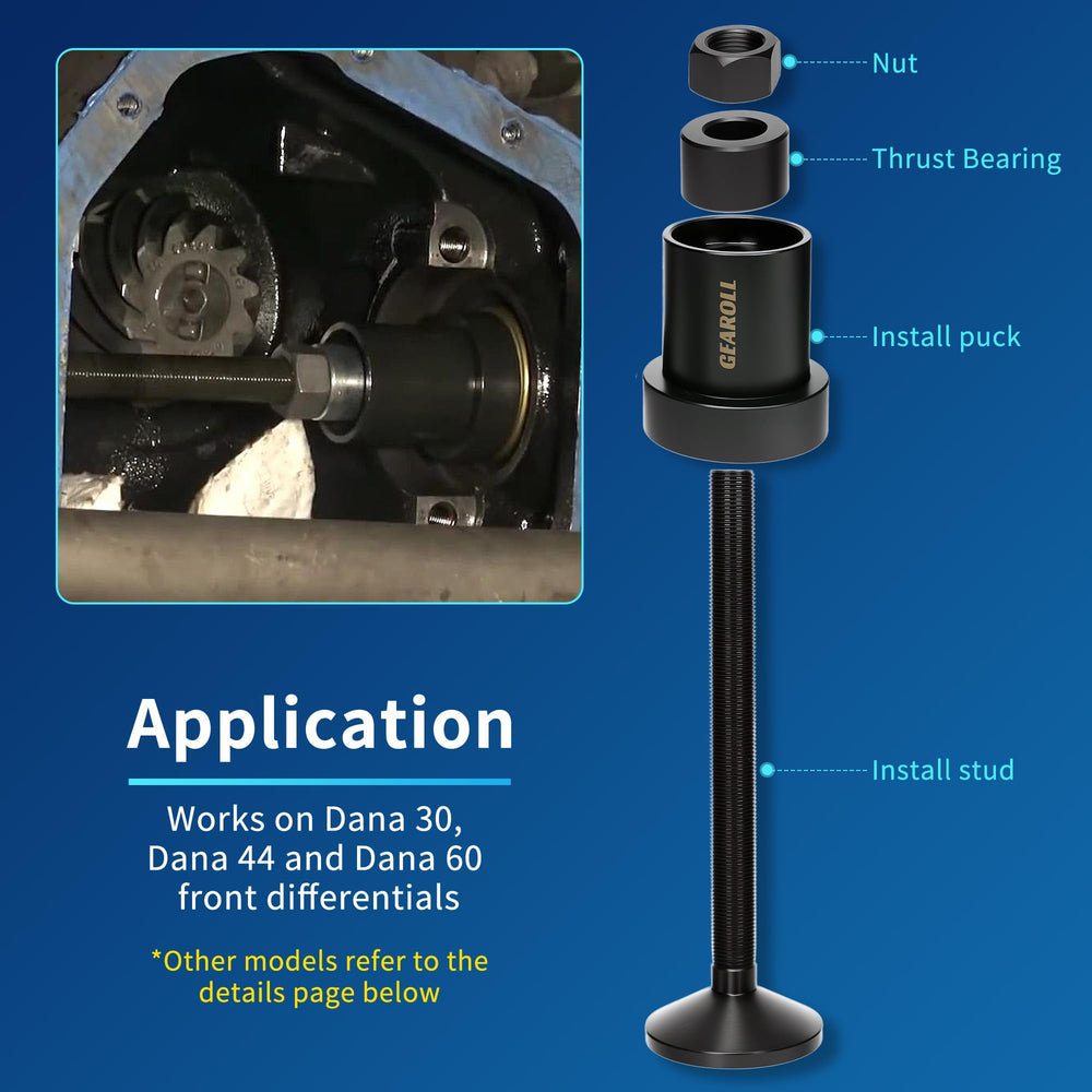 GEAROLL tool in action installing Dana 44 seal