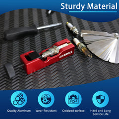 GEAROLL spark plug gap tool shows universal-fit design for 10–16 mm plugs.