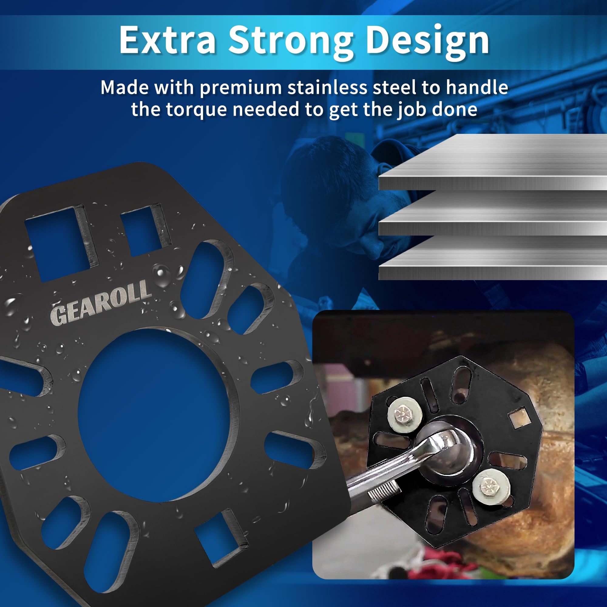 GEAROLL stainless pinion yoke wrench in action captures ability to loosen stubborn pins.
