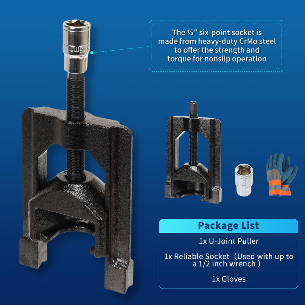 GEAROLL heat-treated legs for durability during heavy-duty U-joint work.