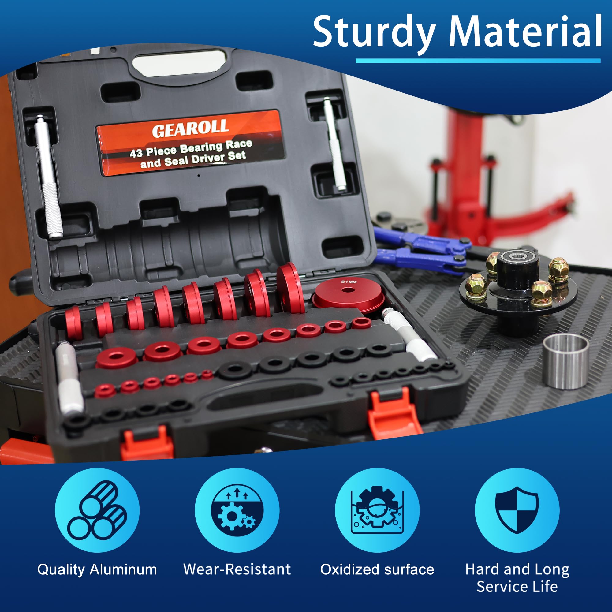 GEAROLL SAE sizes bearing driver set for standard hub compatibility