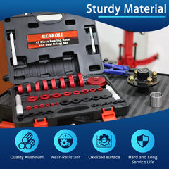GEAROLL SAE sizes bearing driver set for standard hub compatibility