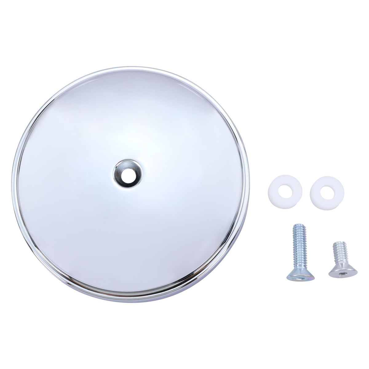GEATaaT 18-760 chrome outer cover protects Harley air cleaner.