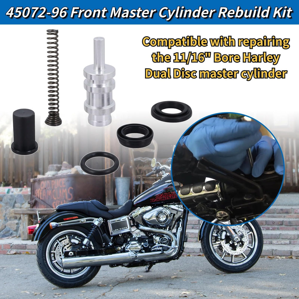 Close-up of GEATaaT 45072-96 dual-disc Harley kit components