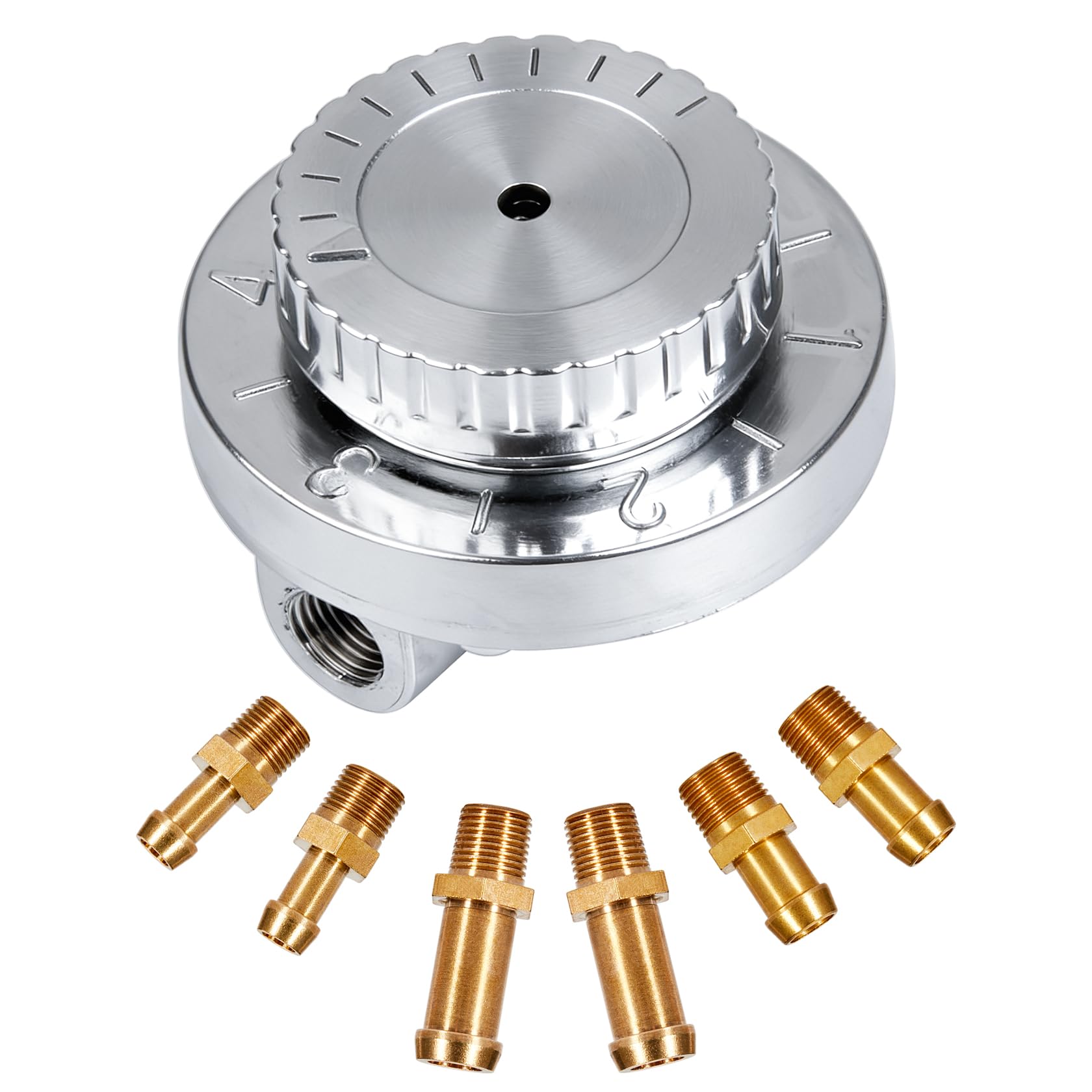 Gedlex carb regulator kit front view with durable anodized body for easy tuning.