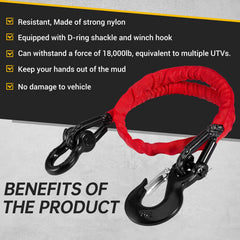 Gedlex lightweight 4ft nylon recovery strap, portable for trail use.