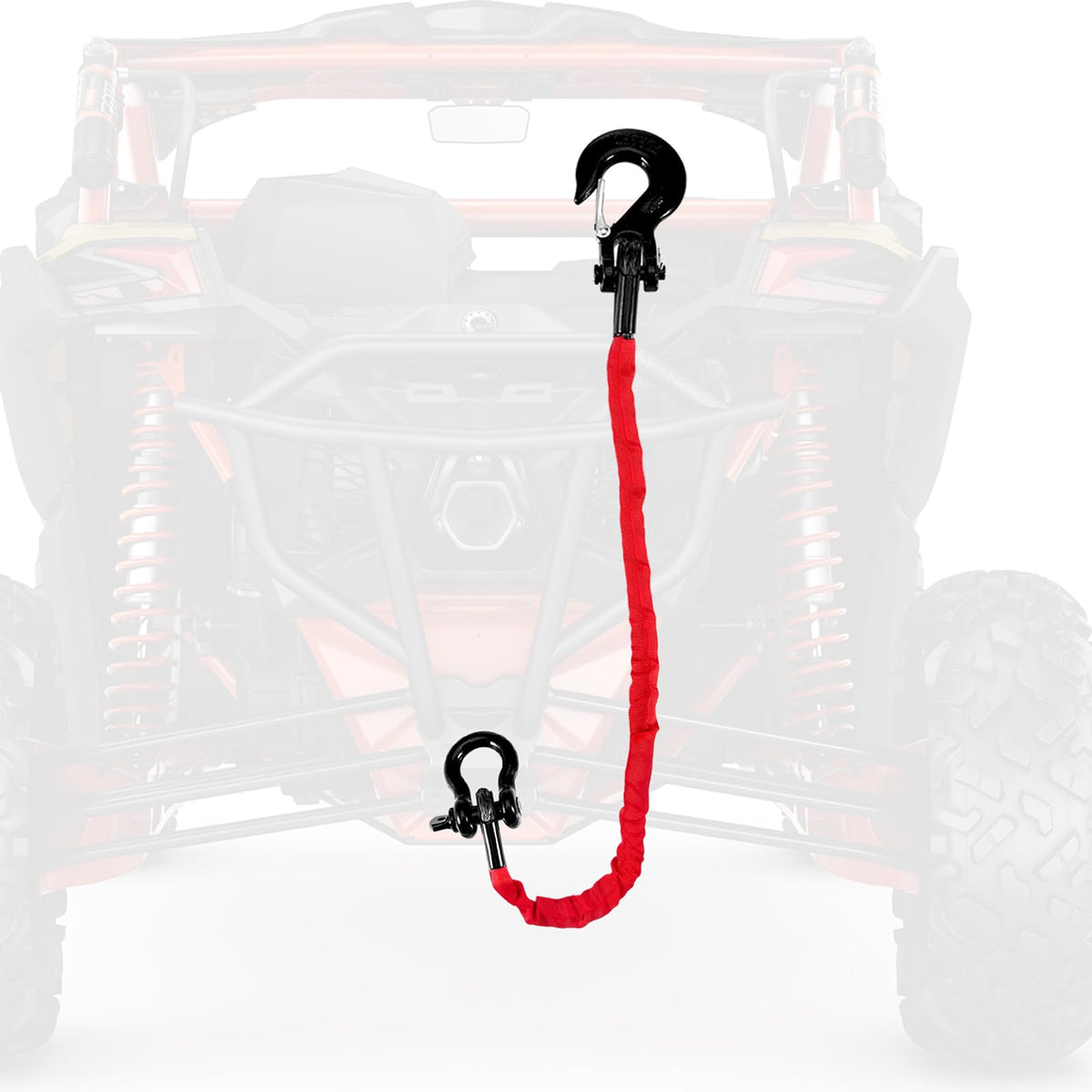 Gedlex 4ft nylon recovery strap for ATV/UTV towing and extraction.