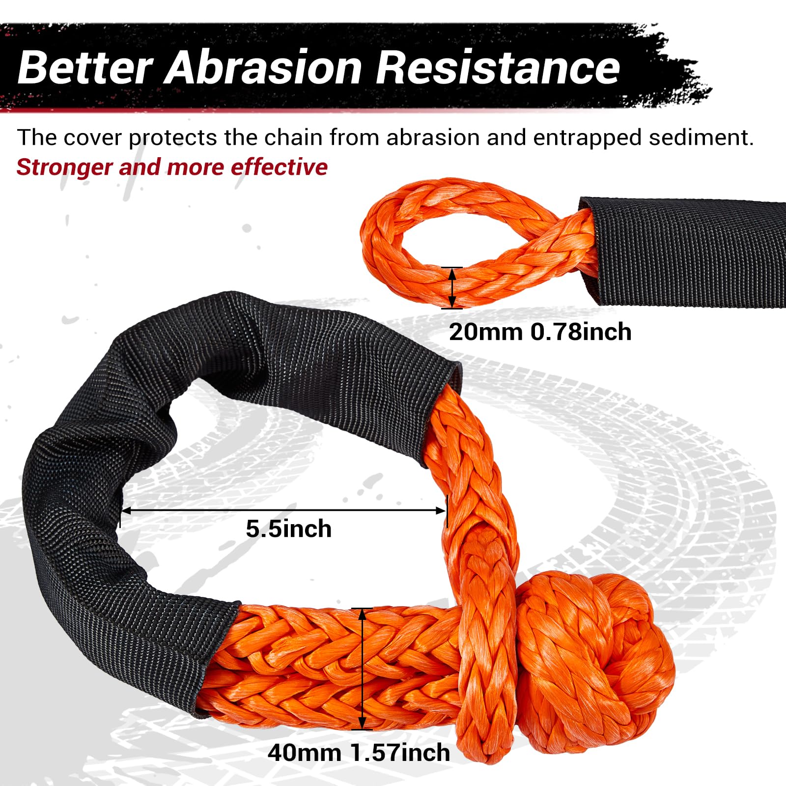 Gedlex soft shackle close-up reveals 12-strand UHMWPE strength