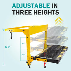 Gedlex Tire Step adjustable-height enables matching with different vehicles.