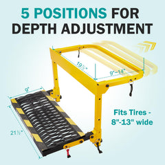 Gedlex Tire Step non-slip-surface provides secure footing during climbs.