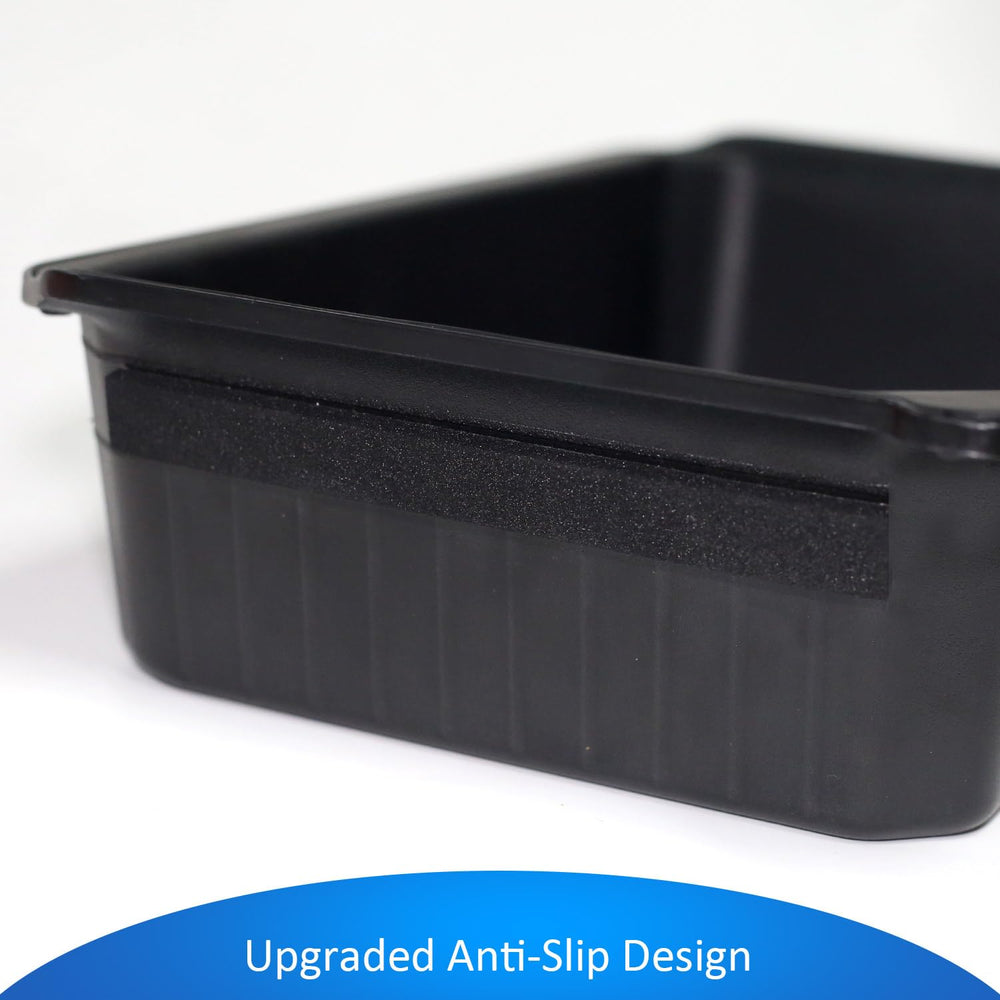 Two foam strips secure the GEEDAR under-seat box during drives.