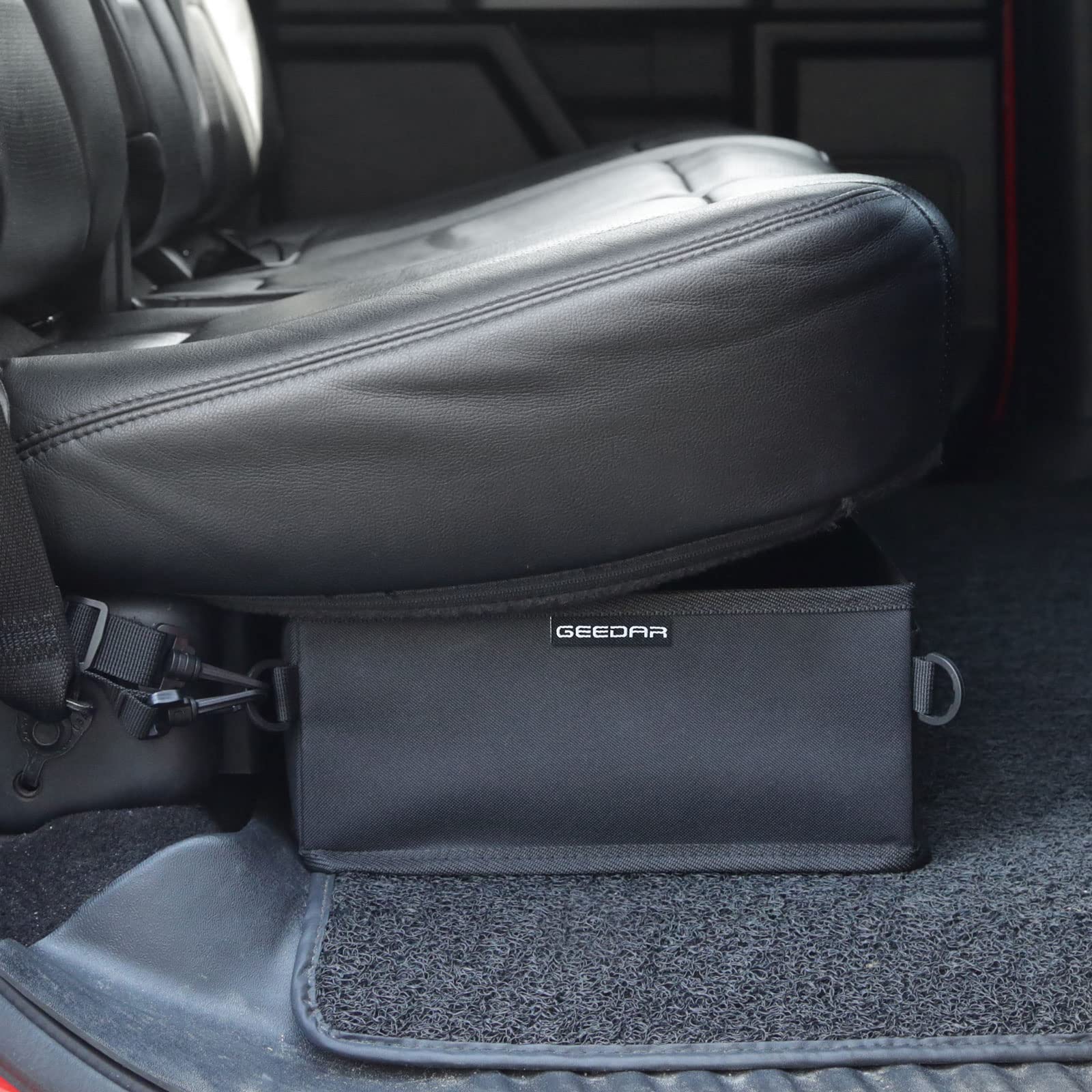 GEEDAR keeps jumper cables and tools neatly stowed.