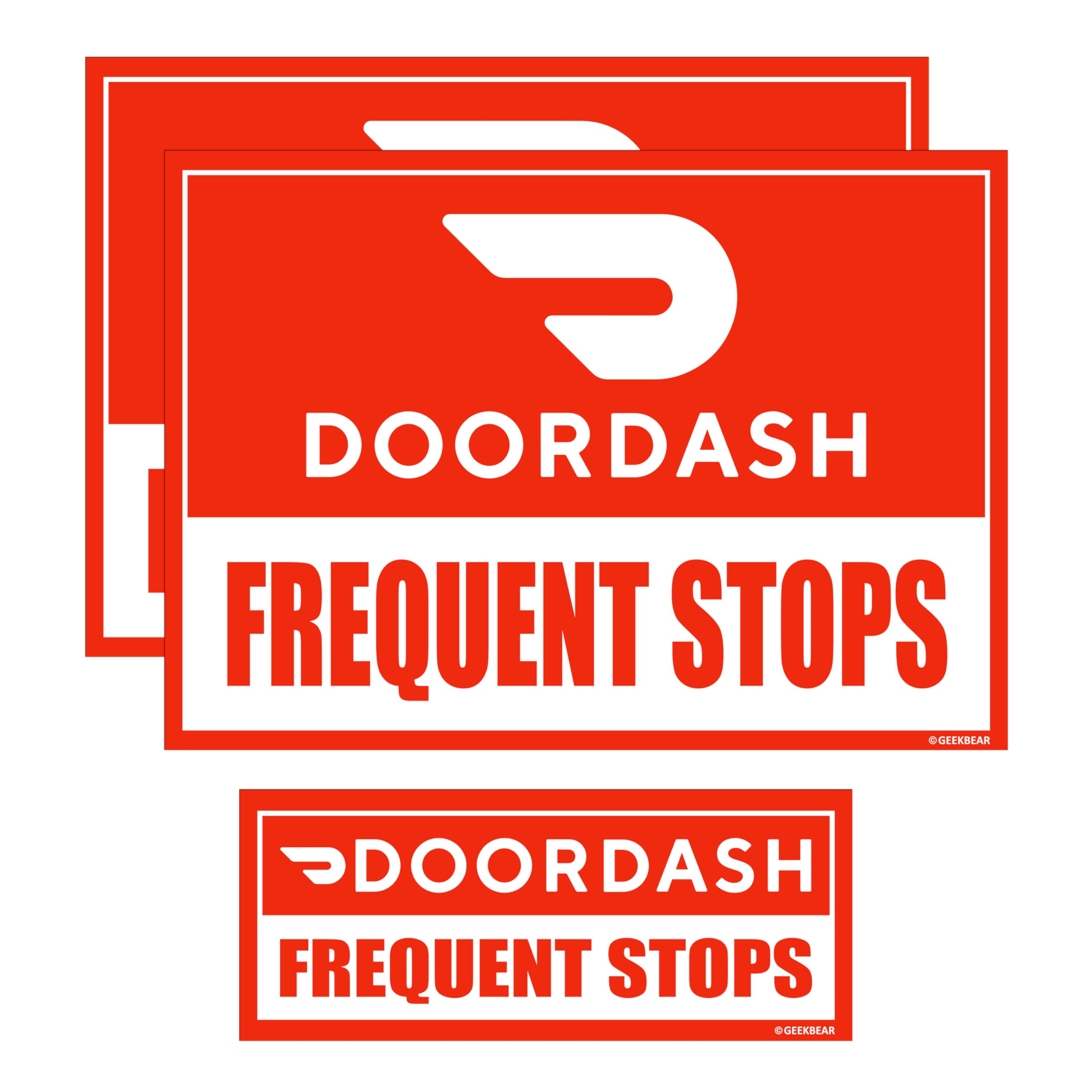 GEEKBEAR Doordash car magnet large 11.7 by 8.2 inches boosts nighttime visibility.