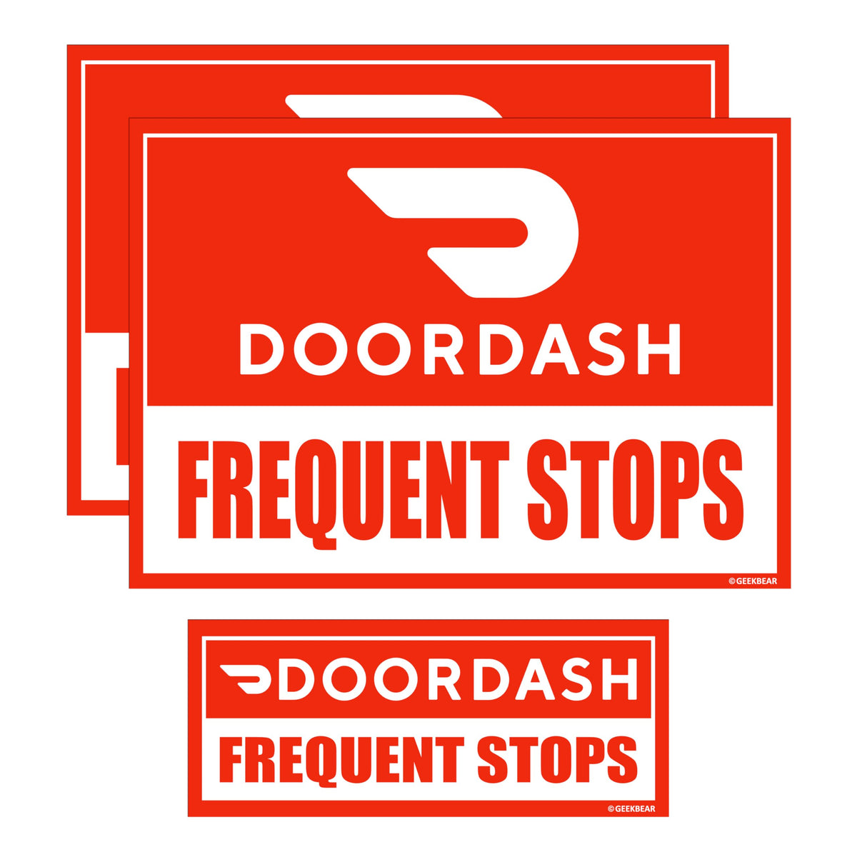 GEEKBEAR Doordash car magnet large 11.7 by 8.2 inches boosts nighttime visibility.
