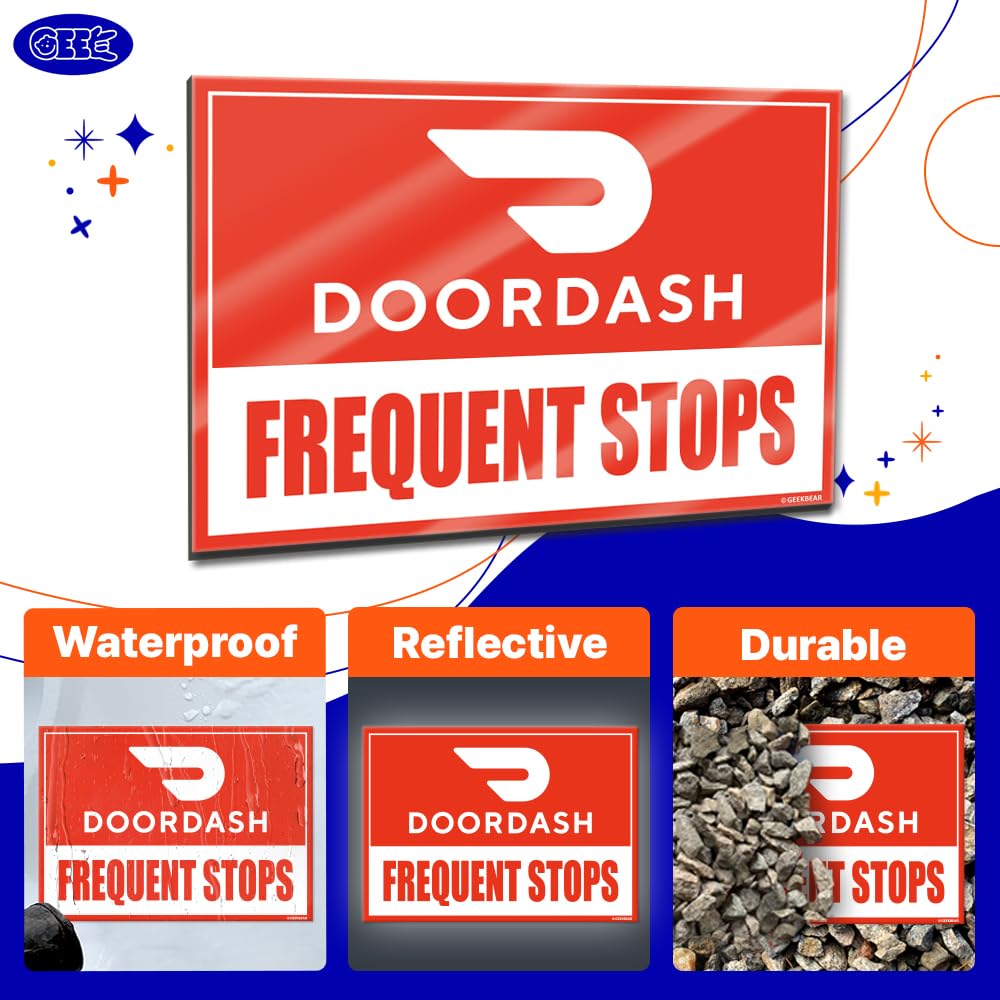 GEEKBEAR Doordash car magnet uses strong magnets for secure mounting.